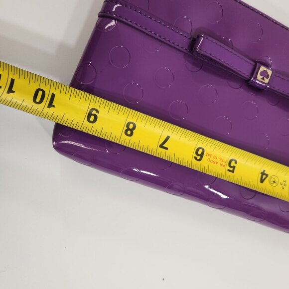 Kate Spade Purple Embossed Patent Leather Purse Handbag - Picture 9 of 10